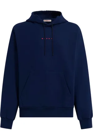 Marni Sweathshirts & Hoodies, Herre, Blå, L, Bomuld, Loopback Cotton Jersey Hættetrøje