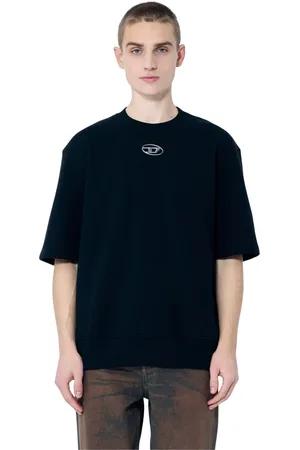 Diesel Top, Herre, Sort, M, Bomuld, Bomuldsjersey T-shirt med rund hals og logo