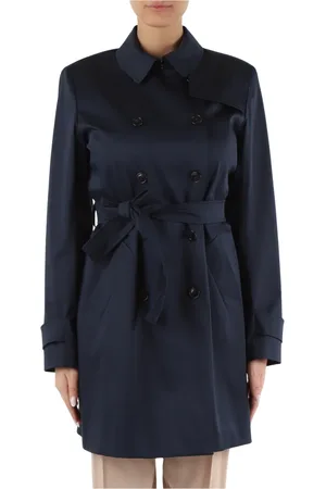 MARELLA Frakke, Dame, Blå, L, Bomuld, Stretch Cotton Trench Coat