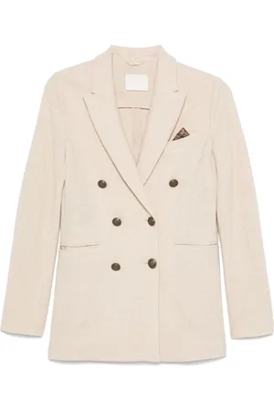 Circolo Jakke, Dame, , 2XS, Herringbone Double-Breasted Jakke