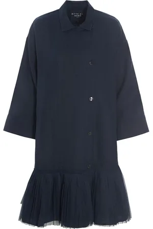 Bitte Kai Rand Kjole, Dame, Blå, M, Linned, Dark Midnight Oversize Linnedkjole