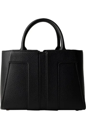 Elisabetta Franchi Taske, Dame, Sort, ONE SIZE, Uld, Chic Sort Håndtaske med Guld Detaljer