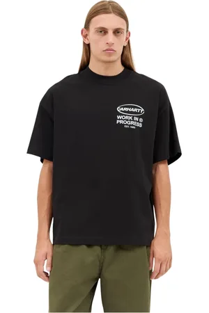 Carhartt Top, Herre, Sort, S, Bomuld, Logo Print Bomulds T-Shirt