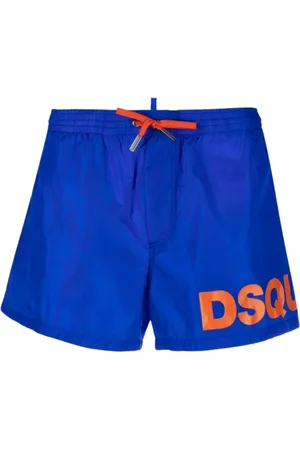 Dsquared2 Badetøj, Herre, Blå, L, Uld, Trendy Blå og Orange Badeshorts