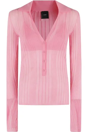 Pinko Top, Dame, Lyserød, S, Bomuld, Annapurna Polo Crepe Skjorte