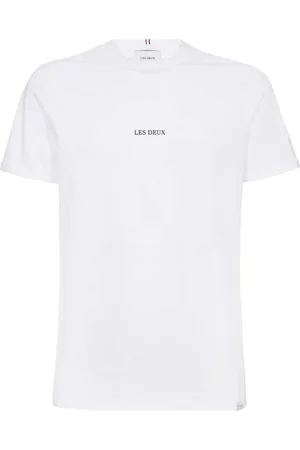 Les Deux Top, Herre, Hvid, 2XL, Bomuld, Contrasting Logo Cotton Tee