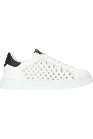 Roberto Cavalli Sko, Herre, Hvid, 39 EU, Læder, Perforerede Low-Top Sneakers