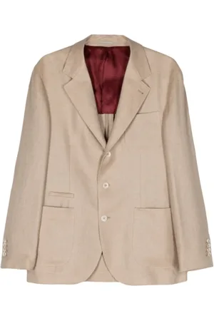 Brunello Cucinelli Jakke, Herre, , 2XL, Tyl, Linen Blend Blazer med Dart Detaljer