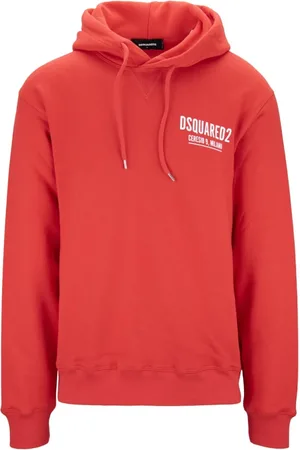 Dsquared2 Sweathshirts & Hoodies, Herre, Rød, M, Bomuld, Hoodie med justerbar snøre