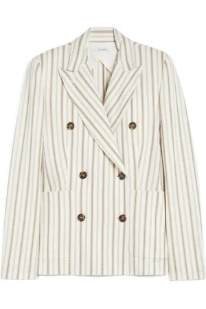 Max Mara Jakke, Dame, Flerfarvet, S, Stribet Blazer med Hængende Stil