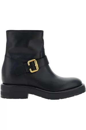 Chloé Sko, Dame, Sort, 36 EU, Contrasting Strap Block Heel Støvler
