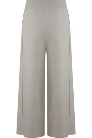 Bomboogie Bukser, Dame, Grå, XL, Bomuld, Elegante Fleece Bukser med Lige Ben