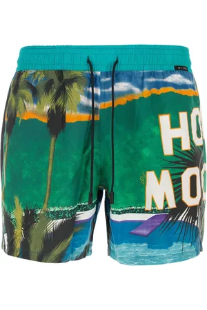 Etro Badetøj, Herre, Grøn, XL, Nylon, Printede Nylon Badeshorts
