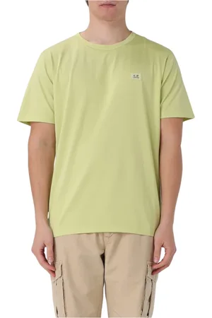 C.P. Company Top, Herre, Gul, M, Bomuld, Bomulds T-shirt med Rund Hals