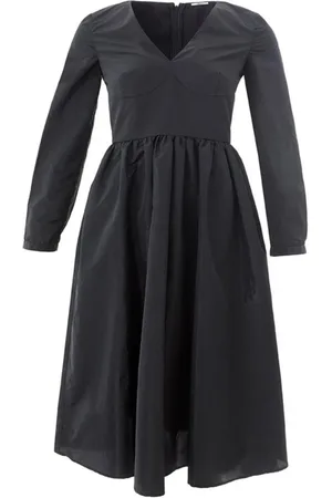 LARDINI Kjole, Dame, Sort, XS, Polyester, Sofistikeret sort midikjole