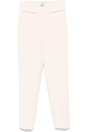 Elisabetta Franchi Bukser, Dame, Hvid, M, Polyester, Hvide bukser med lynlåslukning i siden