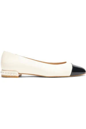 Stuart Weitzman Sko, Dame, , 38 EU, Læder, Perlebesatte Ballerina Sko