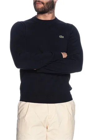Lacoste Strik, Herre, Blå, 3XL, Blå Sweater med Klassisk Logo Broderet