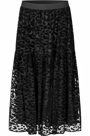 Masai Nederdel, Dame, Sort, L, Elastisk nederdel med print
