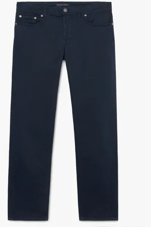 Brooks Brothers Bukser, Herre, Blå, W33, Bomuld, Navy-blå Stretch Bomulds Five-Pocket Bukser