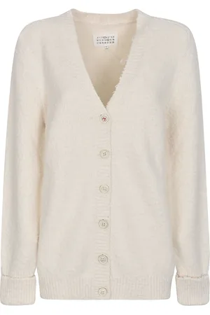 Maison Margiela Strik, Dame, , S, Bomuld, V-Hals Strikket Cardigan
