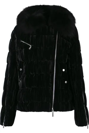 MOORER Jakke, Dame, Sort, XL, Uld, Velvet Dunjakke med Pelskrave