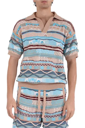 LANEUS Strik, Herre, Flerfarvet, M, Bomuld, Jacquard Bomuld Polo Skjorte