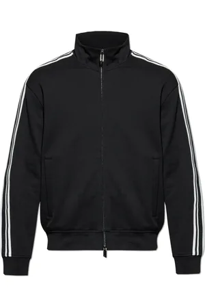 Emporio Armani Jakke, Herre, Sort, L, Bomuld, Full-zip sweatshirt i jersey med logobånd