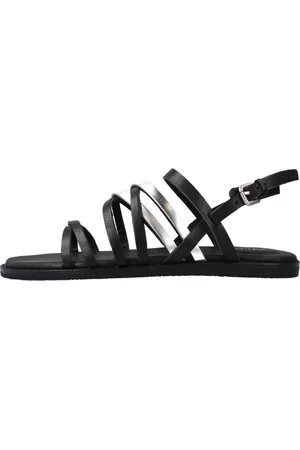Clarks Sko, Dame, Sort, 38 EU, Læder, Karsea Ankel Flade Sandaler