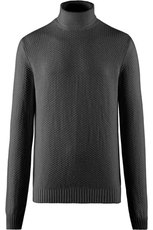 Bomboogie Strik, Herre, Grå, M, Bomuld, Varm Tricot Turtleneck Sweater