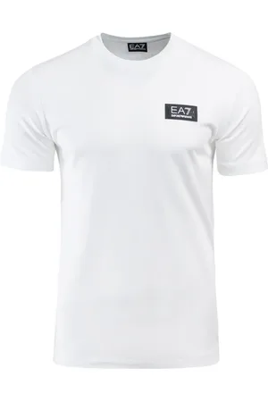 EA7 Top, Herre, Hvid, M, Polyester, Modal Rundhalset T-shirt