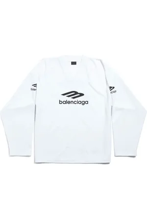 Balenciaga Top, Herre, Hvid, L, Polyester, 3B Sports Icon Langærmet Top
