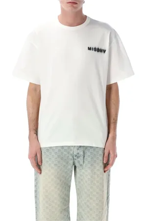 MISBHV Top, Herre, Hvid, M, Bomuld, Hvid Crew Neck T-shirt Vask Effekt