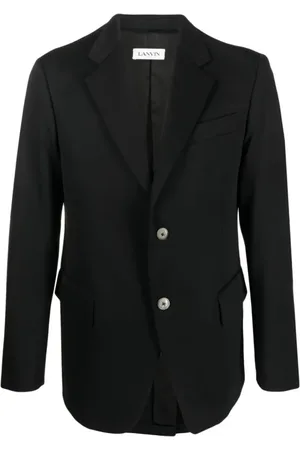 Lanvin Jakke, Herre, Sort, L, Uld, Klassisk sort uldblazer