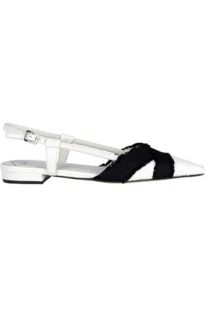 ROBERTO FESTA Sko, Dame, Hvid, 41 EU, Tweed, Creme Tweed Slingback med Lærdetaljer