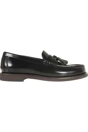 Brunello Cucinelli Sko, Dame, Sort, 38 EU, Læder, Penny Loafers