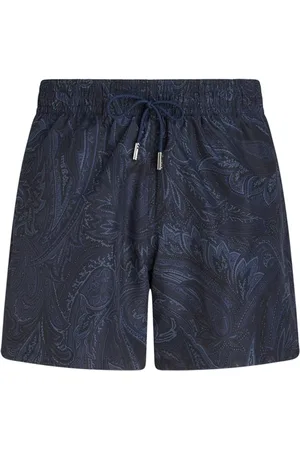 Etro Badetøj, Herre, Blå, 2XL, Polyester, Paisley Badeshorts