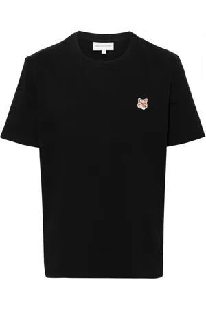 Maison Kitsuné Top, Herre, Sort, M, Bomuld, Fox Motif Bomulds T-shirt