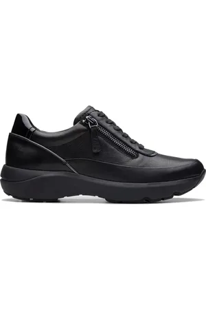 Clarks Sko, Dame, Sort, 40 EU, Læder, Leisure Sneakers