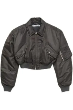 Acne Studios Jakke, Dame, Grå, S, Nylon, Antracitgrå Bomberjakke