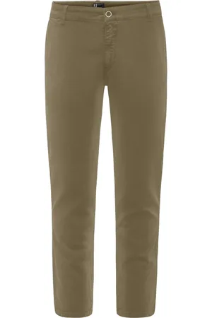 Bomboogie Bukser, Herre, Grøn, W31, Bomuld, Slim Fit Chino Bukser i Strækbomuld