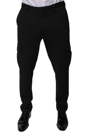 Dolce & Gabbana Bukser, Herre, Sort, L, Uld, Cargo Bukser Stilfulde Behagelige Bukser