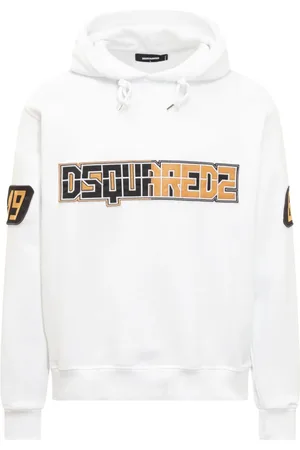 Dsquared2 Sweathshirts & Hoodies, Herre, Hvid, XS, Bomuld, D2 Cool Hættetrøje med Snøre