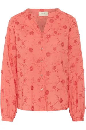 Cream Bluser & Skjorter, Dame, Lyserød, L, Porcelain Rose Skjorte med V-Hals