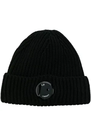 C.P. Company Tilbehør, Herre, Sort, ONE SIZE, Uld, Merino Wool Lens Beanie
