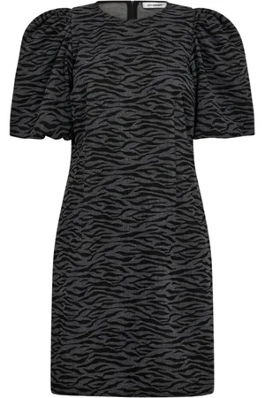 Co`Couture Kjole, Dame, Sort, XL, Polyester, Zebracc Flock Kjole