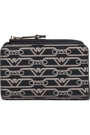Emporio Armani Tilbehør, Dame, Sort, ONE SIZE, Uld, Stilfuld pung med trykknaplukning