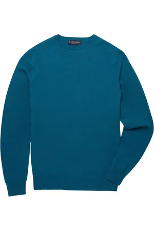 Brooks Brothers Strik, Herre, Blå, S, Uld, Lammeuld Crew-Neck Sweater