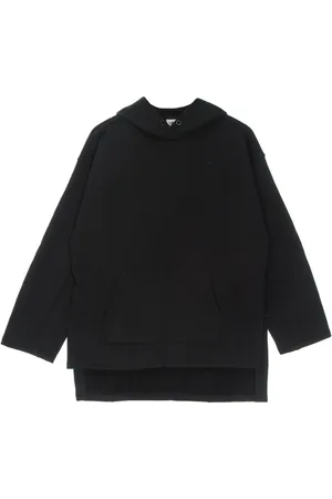 adidas Sweathshirts & Hoodies, Dame, Sort, L, Bomuld, Sort fleecehættetrøje med asymmetrisk kant