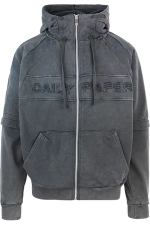 Daily paper Sweathshirts & Hoodies, Herre, Sort, L, Bomuld, Sort sweater med høj hals og lynlås